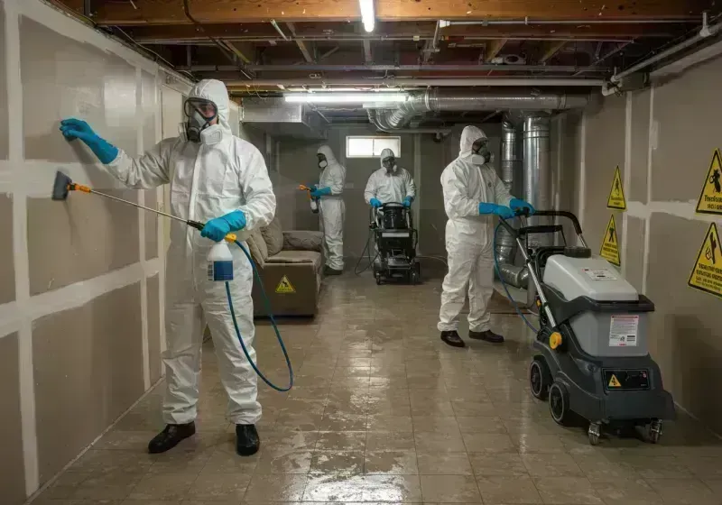 Basement Moisture Removal and Structural Drying process in Matagorda County, TX